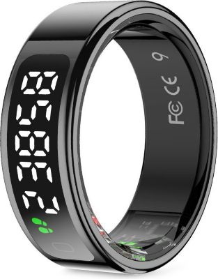 Bague connectée PRIXTON Smart Ring Orbyt Touch, Taille 8, Noir