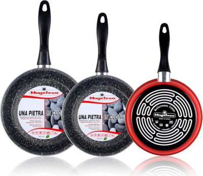 Batterie de cuisine MAGEFESA K2 Roja  Set 3 Poêles à Frire Induction