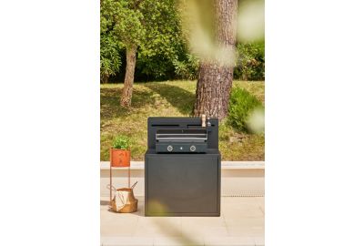 Meuble de cuisine extérieure FORGE ADOUR SPAF CBN plancha acier fermé Comptoir