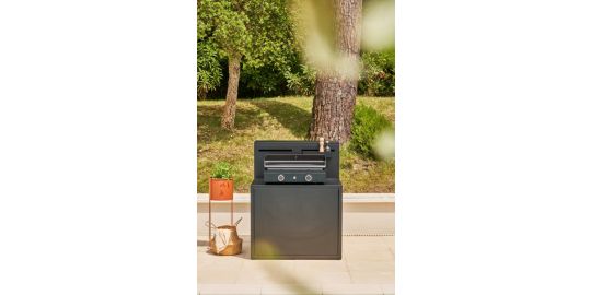 Meuble de cuisine extérieure FORGE ADOUR SPAF CBN plancha acier fermé Comptoir