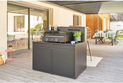 Meuble de cuisine extérieure FORGE ADOUR SC CBN Cuisine Comptoir Bar Noir