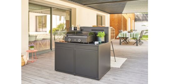 Meuble de cuisine extérieure FORGE ADOUR SC CBN Cuisine Comptoir Bar Noir