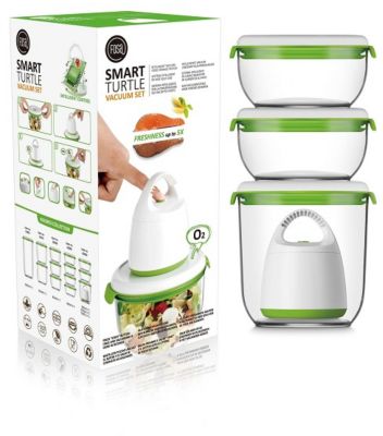 FOSA Kit de mise sous vide alimentaire en récipients - 3450-2300-1450-1000  ml - Blanc et vert - Cdiscount Maison