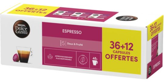 Dosette NESTLE DOLCE GUSTO ESPRESSO x36+12