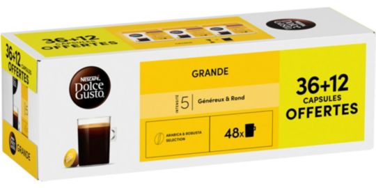 Dosette NESTLE DOLCE GUSTO GRANDE x36+12