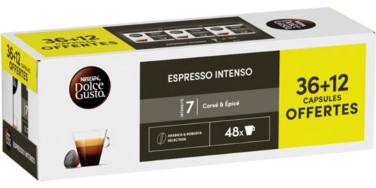 Dosette NESTLE DOLCE GUSTO ESPRESSO INTENSO x36+12