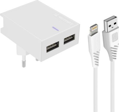SWISSTEN Double USB 3A Smart IC Slim Series Blanc