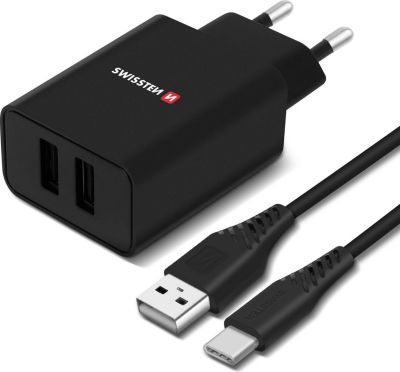Chargeur SWISSTEN Chargeur Secteur Double USB 2.1A Smart I