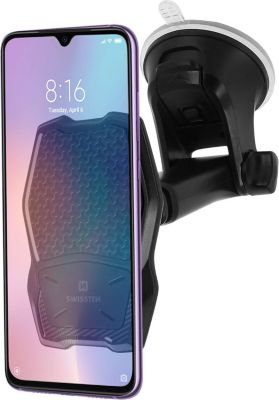 Support smartphone SWISSTEN Sans-fil 10W Magnétique, Ventouse - Noir