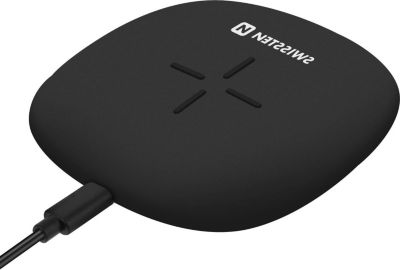 Chargeur secteur SWISSTEN Sans Fil QI 10W, Charge Rapide Noir Chargeur secteur SWISSTEN Sans Fil QI 10W, Charge Rapide Noir