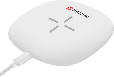 Chargeur secteur SWISSTEN Sans Fil QI 10W, Charge Rapide - Blanc