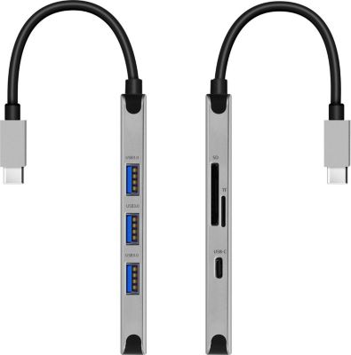 Adaptateur USB SWISSTEN Hub USB-C 6en1 USB-C PD 100W Micro-SD