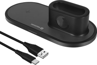 Station d'accueil SWISSTEN Induction 3 en 1 - Noir