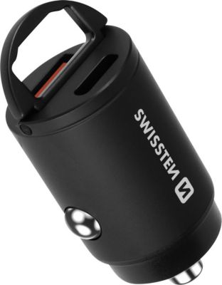 Chargeur allume cigare SWISSTEN Chargeur Voiture Ultra-compact avec Sort
