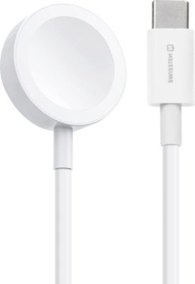 Chargeur induction SWISSTEN Pour  Apple Watch 3W, USB-C 1.2m - Blanc