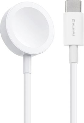 Chargeur induction SWISSTEN Pour  Apple Watch 3W, USB-C 1.2m - Blanc