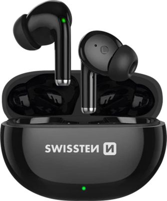 Ecouteurs SWISSTEN Sans fil Microphone boîtier charge Noir