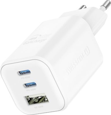 Chargeur SWISSTEN Swissten Chargeur Mural 2 USB C GaN 65W