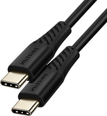Câble alimentation SWISSTEN USB-C vers USB-C 100W 2.5m Noir
