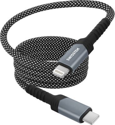 Câble alimentation SWISSTEN USB-C vers Lightning 27W 1m Noir Câble alimentation SWISSTEN USB-C vers Lightning 27W 1m Noir