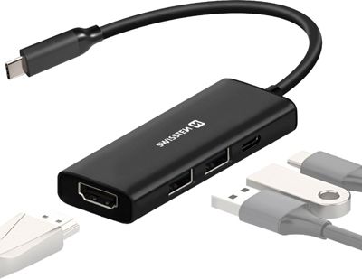 Adaptateur OTG SWISSTEN HUB USB C vers USB + USB C 100W + HDMI