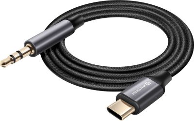 SWISSTEN Câble USB-C / 3.5 mm Noir Nylon 1.5 m