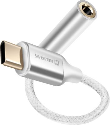 Adaptateur USB C SWISSTEN Adaptateur Audio USB-C vers Jack Blanc