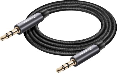 Câble Jack SWISSTEN Câble Jack 3.5 mm / 3.5mm Noir 1.5 m