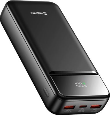 Batterie externe SWISSTEN 20000mAh avec USB-C et 2x USB Noir Batterie externe SWISSTEN 20000mAh avec USB-C et 2x USB Noir