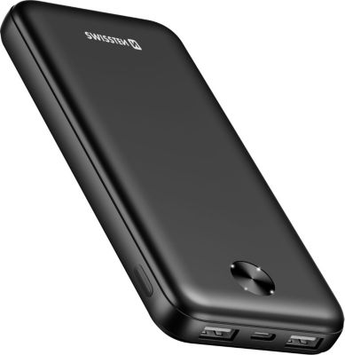 Batterie externe SWISSTEN 10000mAh avec Double Port USB Noir