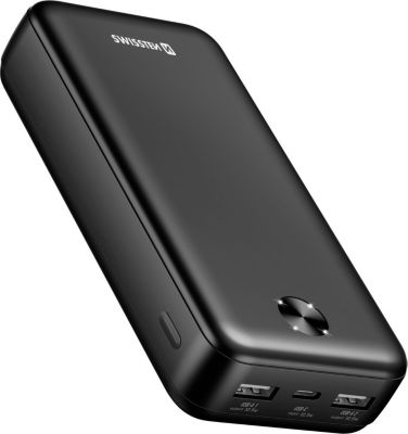 Batterie externe SWISSTEN 20000mAh avec Double Port USB Noir