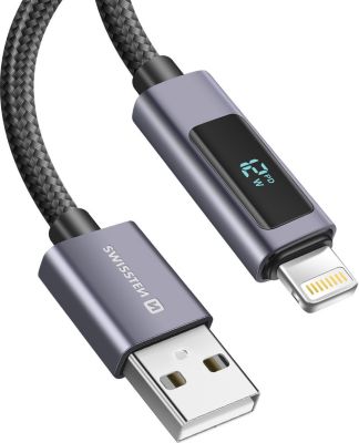 Câble Lightning SWISSTEN Synchro 1m USB vers Lightning avec Écran