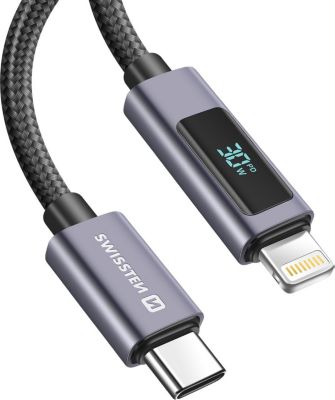 SWISSTEN Synchro 1m USB vers USB-C avec Écran