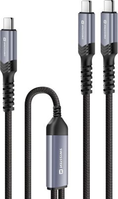 Câble USB SWISSTEN USB-C Charge et Synchro 100W 1,5m