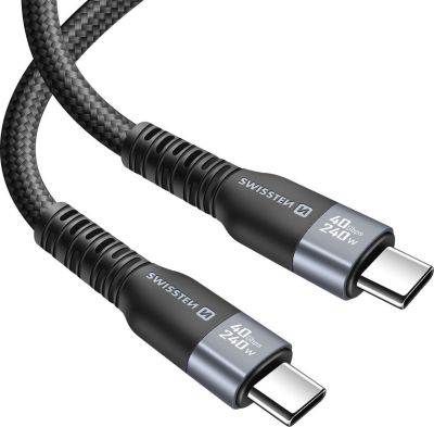 Câble USB SWISSTEN Thunderbolt 4.0 USB-C vers USB-C 50cm