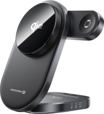 Chargeur induction SWISSTEN Swissten Station de Charge Qi2 3 en 1 po