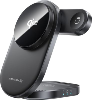 Chargeur induction SWISSTEN Swissten Station de Charge Qi2 3 en 1 po