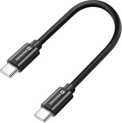 Câble USB SWISSTEN USB-C vers USB-C 20 Cm 60W Charge Rapide