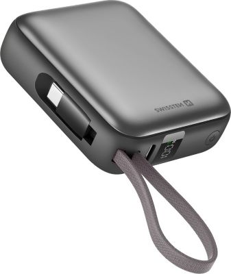 Batterie externe SWISSTEN 10000mAh 35W avec Câbles et Écran LCD