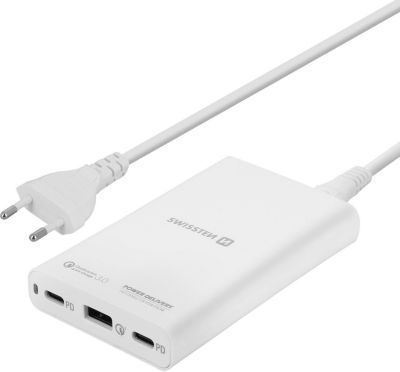 Chargeur secteur SWISSTEN Hub USB C 60W Power Delivery - Blanc