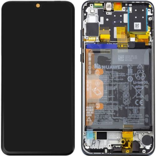Ecran LCD Original Avec Batterie et Châssis Pour Huawei P30 Lite Noir Black