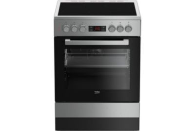 BEKO Cuisinière vitrocéramique FSE67300XCS, 60 cm, 4 foyers, Four