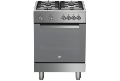 BEKO Cuisinière vitrocéramique FSE67300XCS, 60 cm, 4 foyers, Four