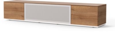Meuble TV SONOROUS TV porte centrale metal perfore blanche