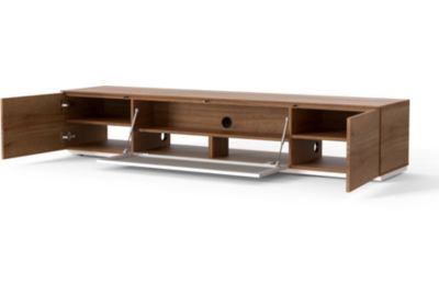 Meuble TV SONOROUS TV porte centrale metal perfore blanche