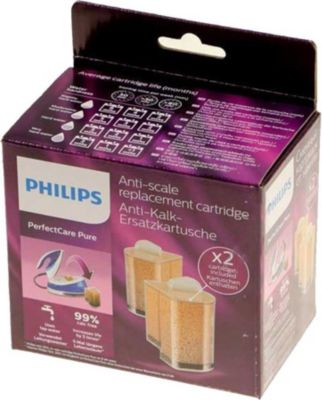 Philips Boîte 2 Cartouches Anti Calcaire GC019 pour Wardrobecare