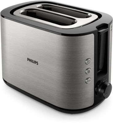 Philips Domestic Appliances Grille-pain - 2 Fentes, 8 Réglages,  Réchauffe-Viennoiseries, Décongélation, Surélévation, Arrêt Automatique,  (HD2581/00)