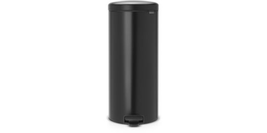 Poubelle manuelle BRABANTIA à pédale NewIcon 30L Matt Black Silent