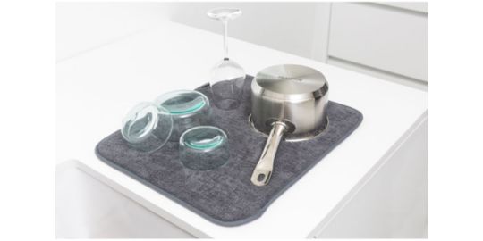 Tapis de protection évier BRABANTIA egouttoir en microfibre Sinkside dark gr