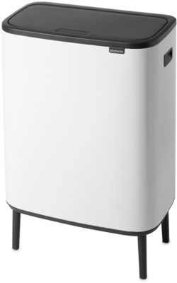 Poubelle tri sélectif BRABANTIA Bo Touch Bin Hi 2x30L Blanc